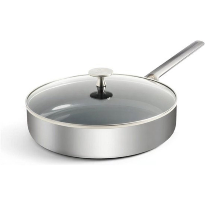 Zijaanzicht Royal van Kempen & Begeer Hapjespan met Deksel – Ø 28 cm